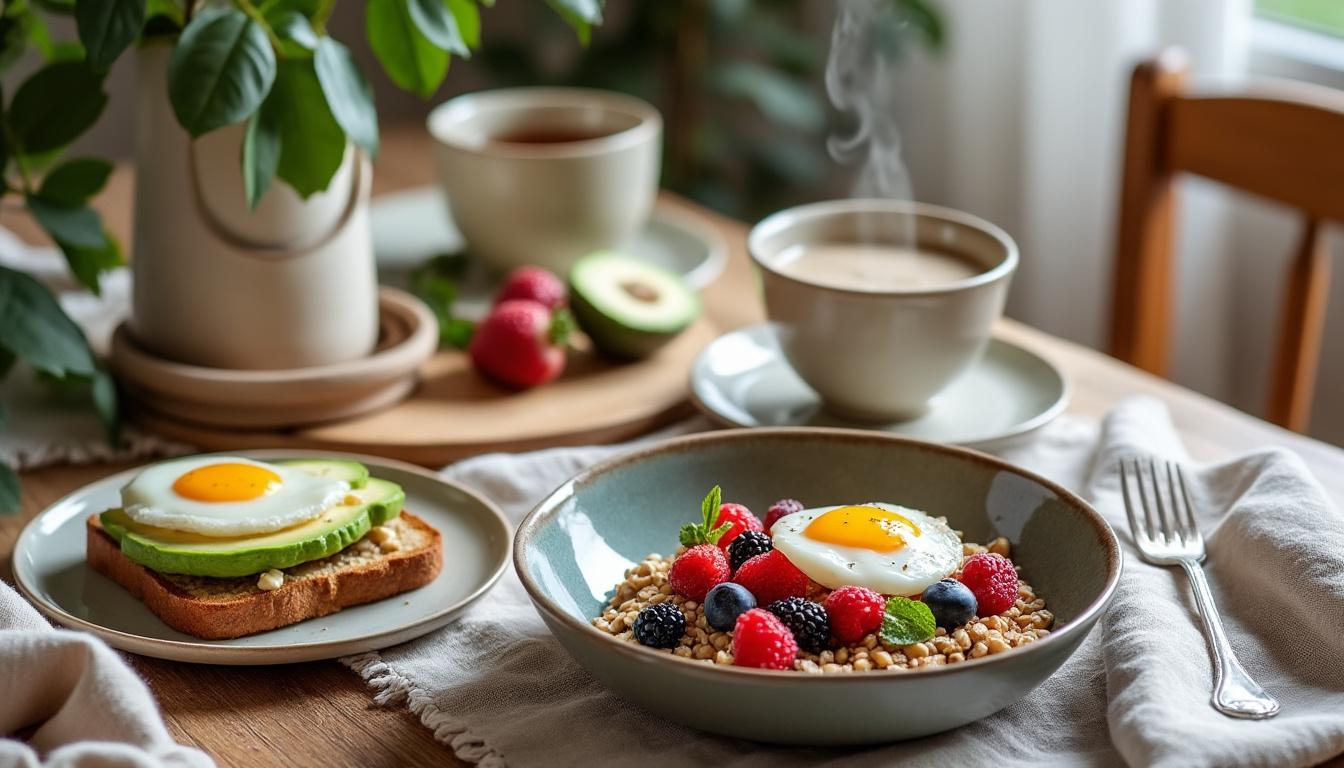découvrez 4 modèles de petit-déjeuner équilibrés pour éviter la coup de barre et bien démarrer la journée avec énergie.