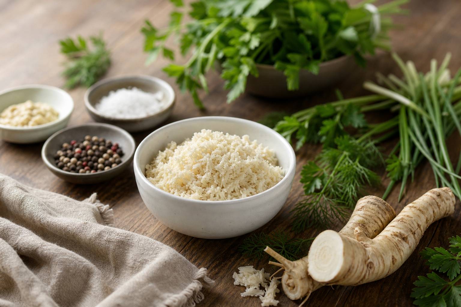 Photographie illustrative: Armoracia rusticana : le raifort, ce condiment aux vertus puissantes