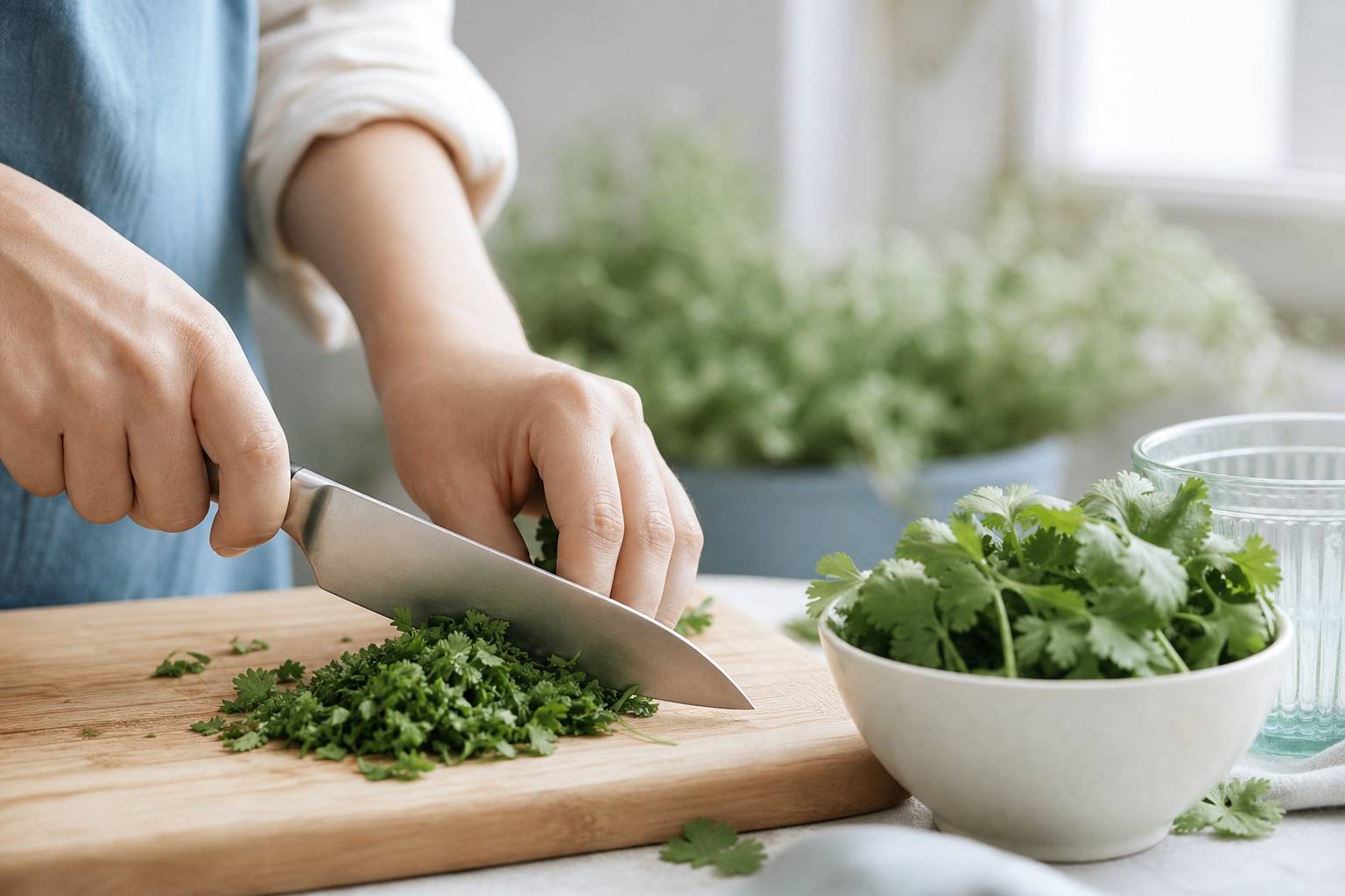 Coriandre et persil : différences, bienf, scène bien-être naturelle