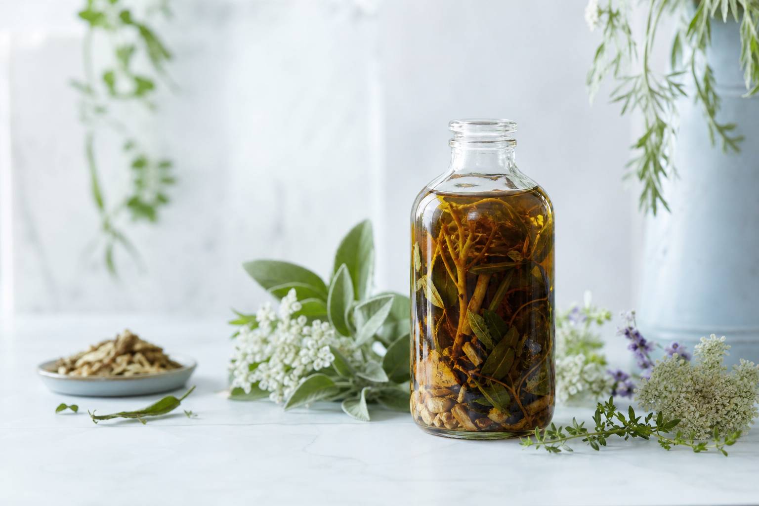 Bocal elixir du Suedois plantes medicinales maceration alcool preparation artisanale