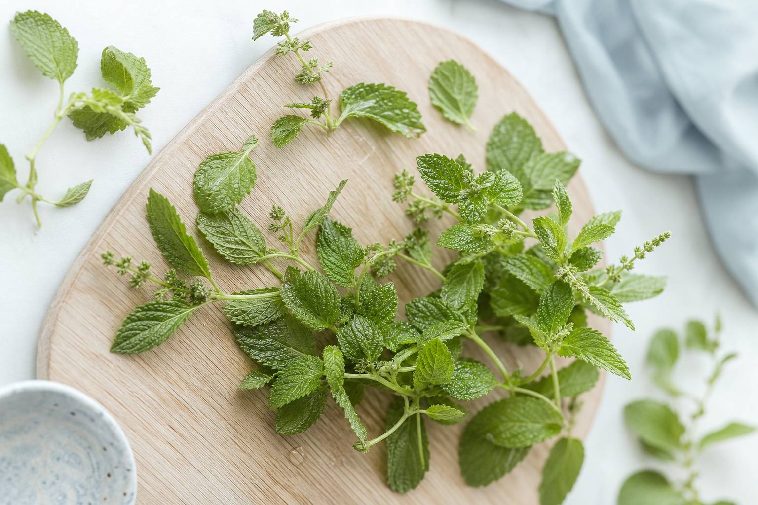 Feuilles de Lippia fraichement cueillies herbes aromatiques cuisine naturelle