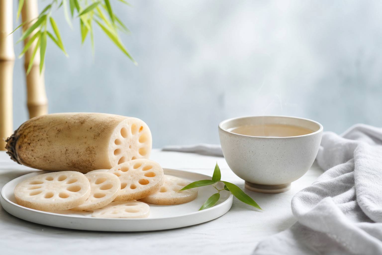Photographie illustrative: Racine de lotus : bienfaits, cuisine et tradition asiatique