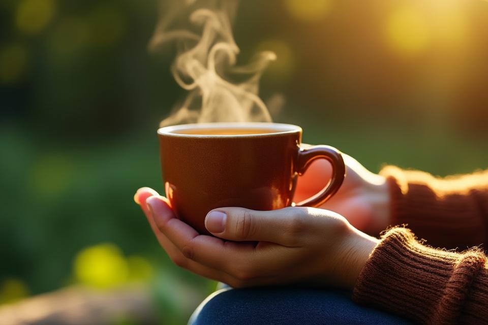 Mains autour d'une tasse — dossier respiration Bientitude